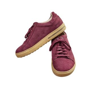 Birkenstock Bend Low Suede Leather Sneakers Maroon Lace Up Shoes L9 M7